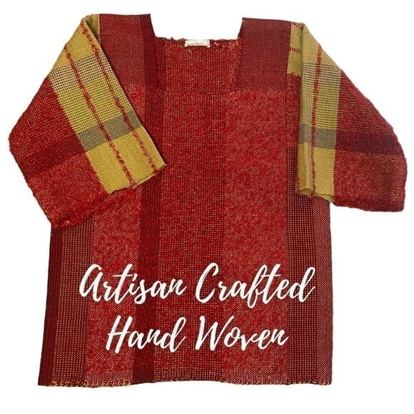 Artisan Crafted Hand Made Woven Sweater, Boho, Artsy, Wool, Edgy, Unique S - Picture 4 of 11